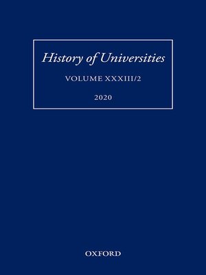 cover image of History of Universities Volume XXXIII/2